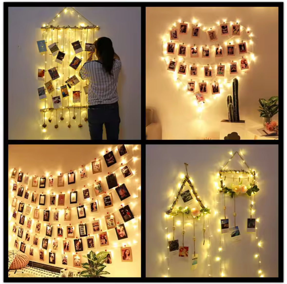 Leuchtende LED Foto Klammern Lichterkette