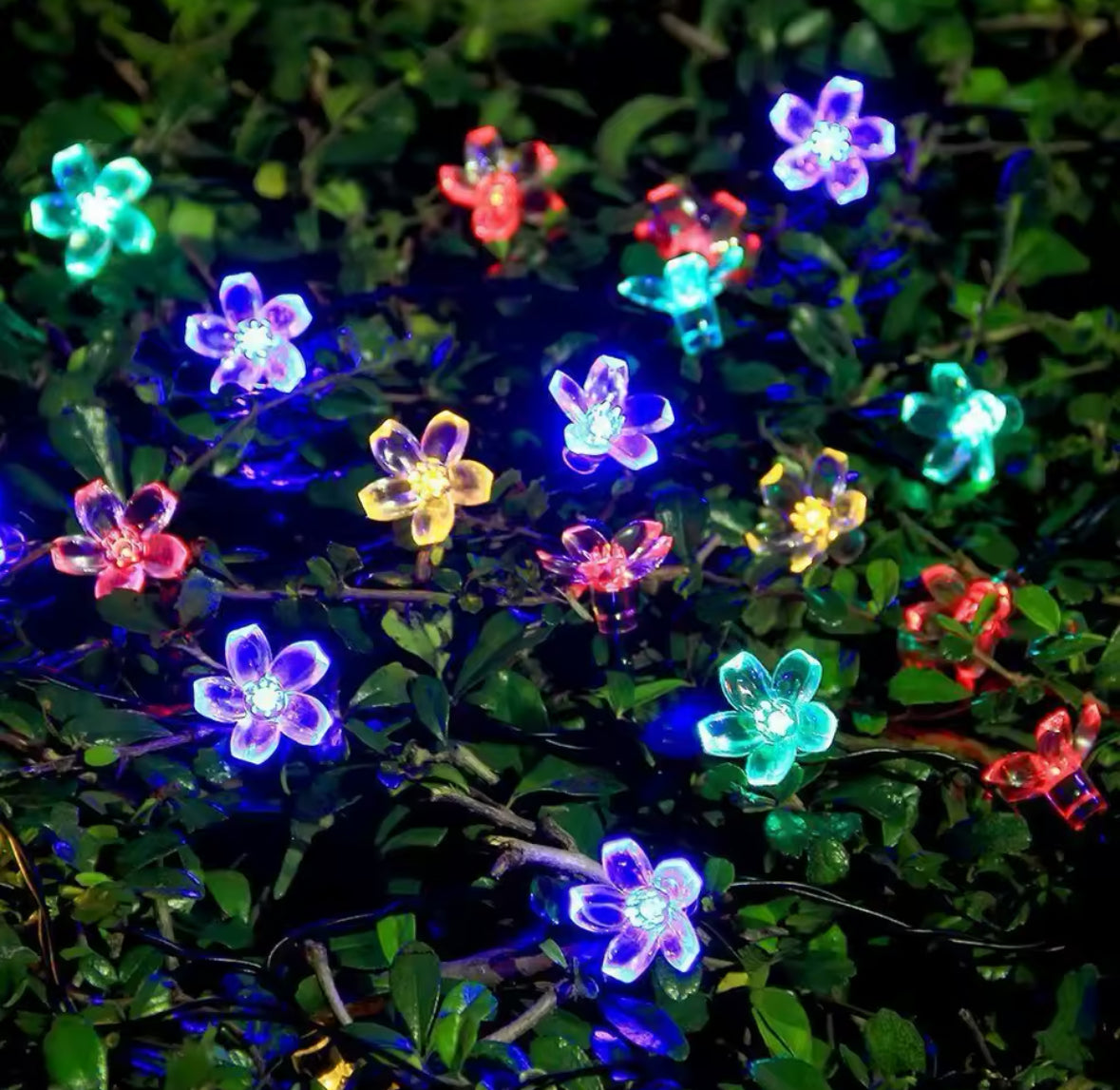 Wetterfeste Blumen Outdoor LED Lichterkette