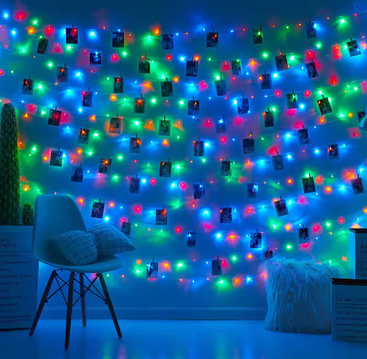 Leuchtende LED Foto Klammern Lichterkette