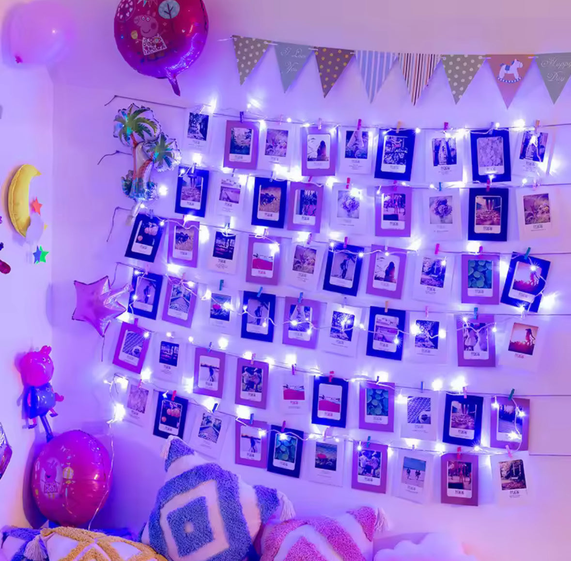 Leuchtende LED Foto Klammern Lichterkette