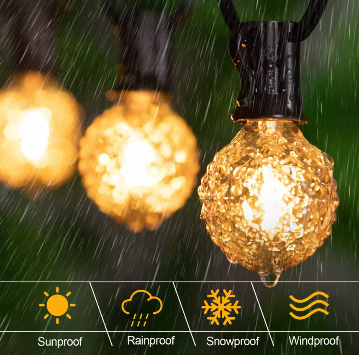 Allwetter Outdoor LED Lichterkette mit Bruchsicheren Birnen