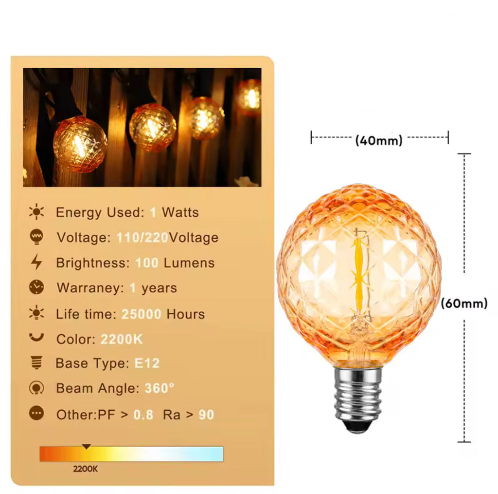 Allwetter Outdoor LED Lichterkette mit Bruchsicheren Birnen