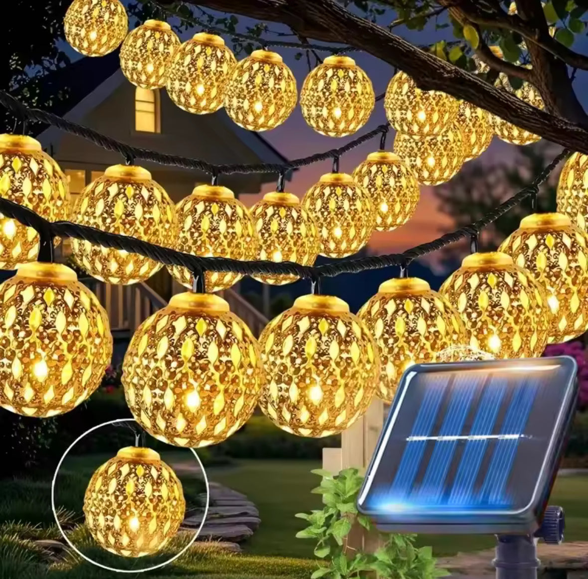 Marokkanische Solar Outdoor LED-Kugel Lichterkette