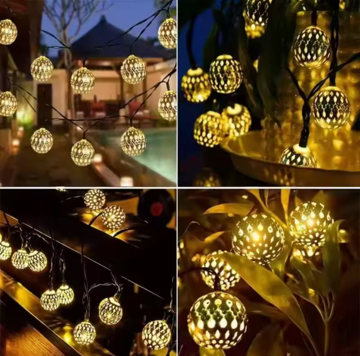 Marokkanische Solar Outdoor LED-Kugel Lichterkette