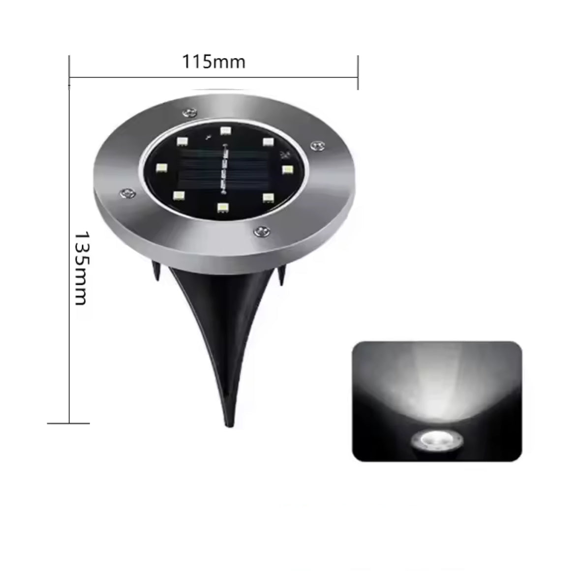 Solar Bodenleuchten für den Garten | Flache LED-Scheiben mit Erdspiess & Dämmerungssensor, IP65 | Wegbeleuchtung für Rasen, Einfahrt & Terrasse im Set