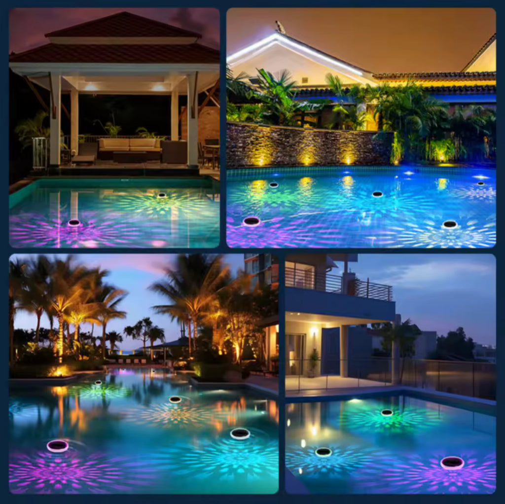 Schwimmendes Solar Pool-Licht | RGB-Farbwechsel mit 12 Modi & Timer, wasserdicht IPX7 | Kabellose Solar-Poolbeleuchtung für Pool, Whirlpool & Teich