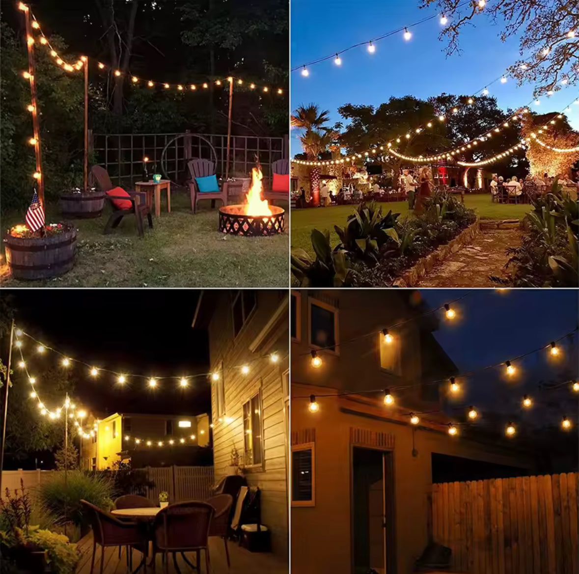 Outdoor Glühbirnen Lichterkette mit Bruchsicheren LED-Birnen