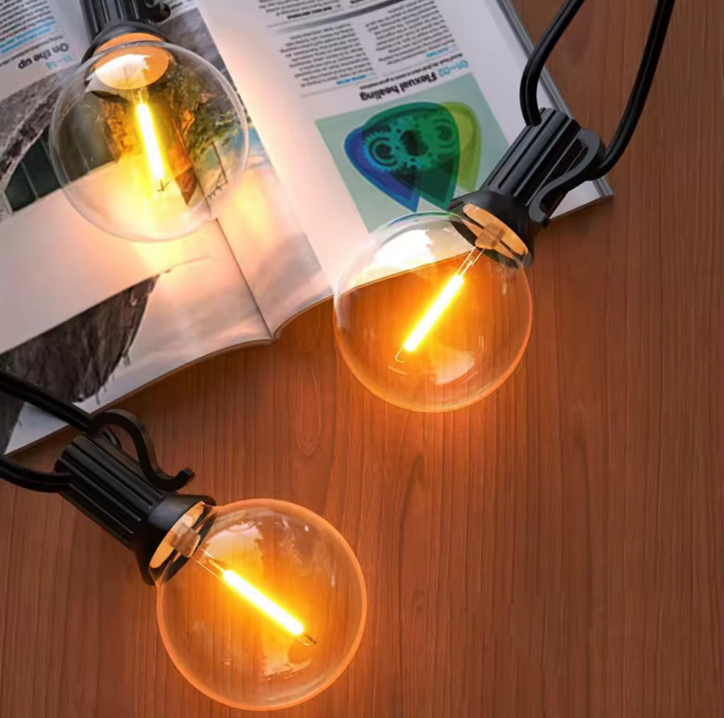 Outdoor Glühbirnen Lichterkette mit Bruchsicheren LED-Birnen