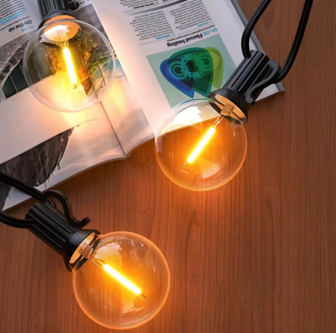 Outdoor Glühbirnen Lichterkette mit Bruchsicheren LED-Birnen