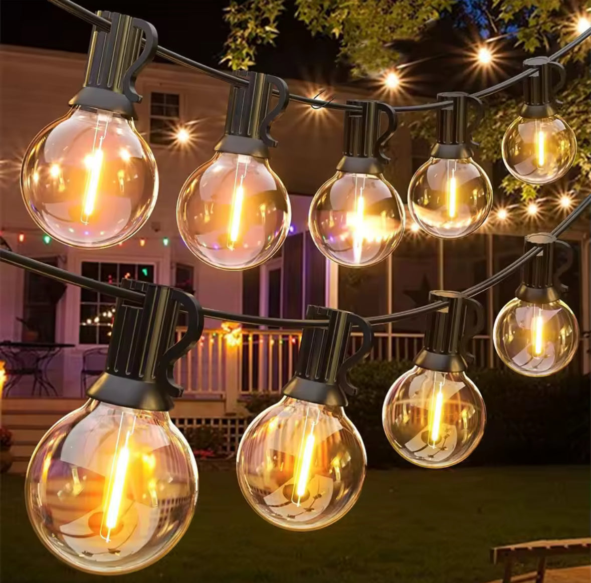Outdoor Glühbirnen Lichterkette mit Bruchsicheren LED-Birnen