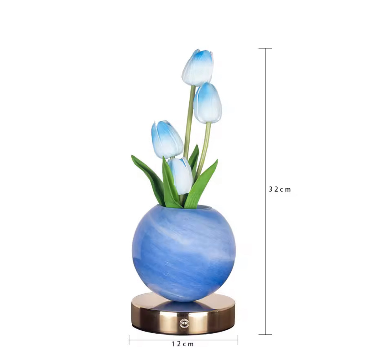 LED Tulpen-Strauss Tischlampe | Kabelloses Blumenlicht mit Touch-Dimmer, 3 Lichtfarben & USB-Akku | Deko & Nachtlicht für Nachttisch, Schreibtisch & Fensterbank
