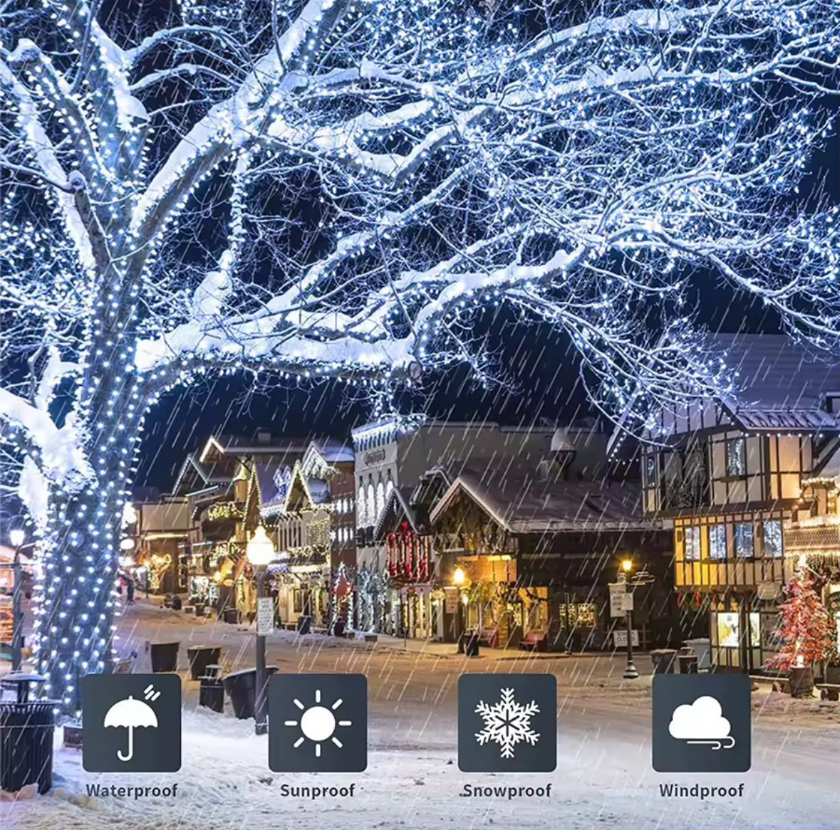 LED Lichterkette Outdoor | Wetterfeste Weihnachtsbeleuchtung 10–100 m | 8 Modi, Warmweiss, Kaltweiss & Bunt für Garten, Balkon & Baum