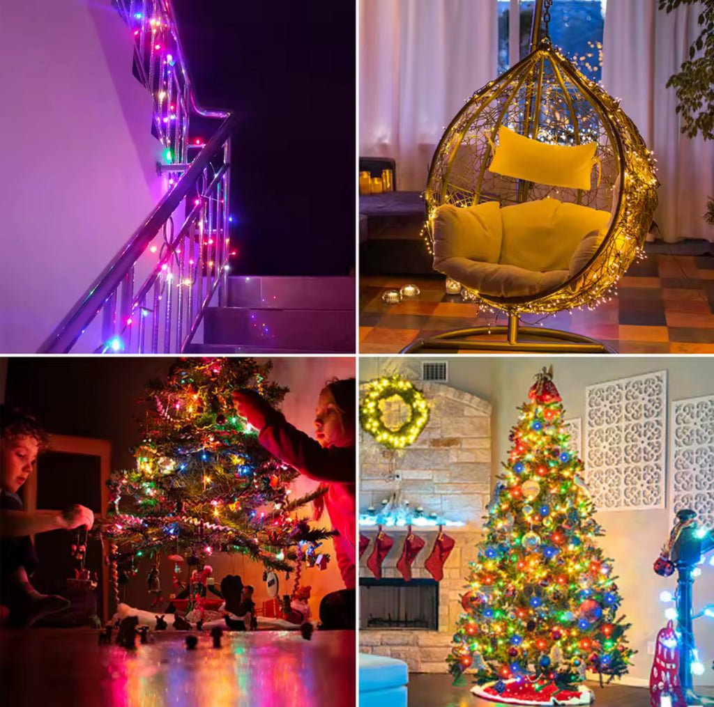 LED Lichterkette Outdoor | Wetterfeste Weihnachtsbeleuchtung 10–100 m | 8 Modi, Warmweiss, Kaltweiss & Bunt für Garten, Balkon & Baum