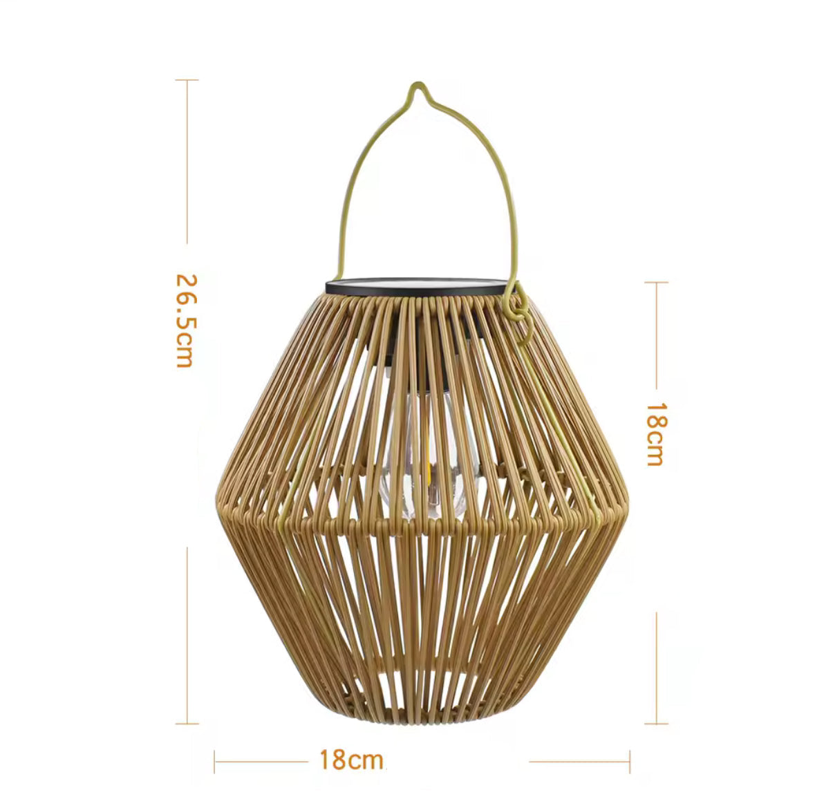 Solar Laterne im Rattan Design | Wetterfeste Garten-Laterne IP65 mit Dämmerungssensor | Zum Aufhängen & Hinstellen für Balkon & Terrasse