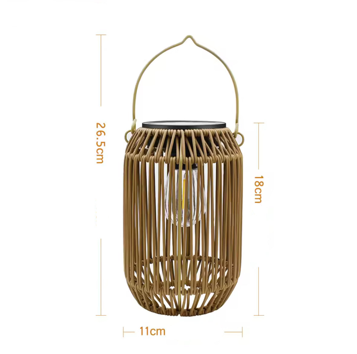 Solar Laterne im Rattan Design | Wetterfeste Garten-Laterne IP65 mit Dämmerungssensor | Zum Aufhängen & Hinstellen für Balkon & Terrasse