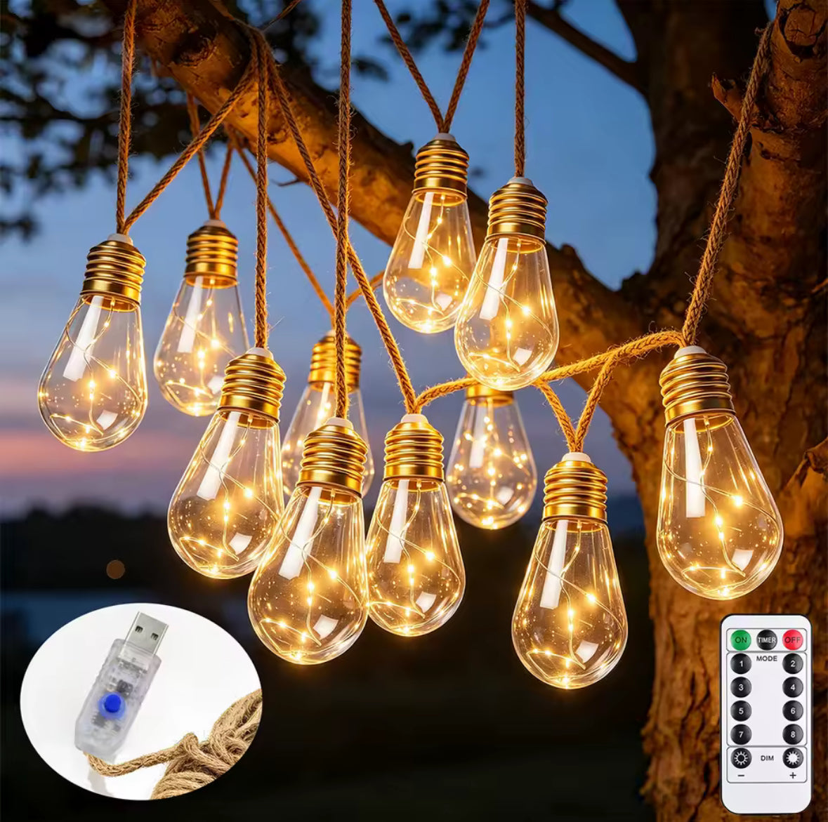 Solar Seil-Lichterkette mit Edison-Birnen | 8 Modi mit Fernbedienung, IP44 | Vintage Bistro-Licht für Pergola, Balkon & Garten
