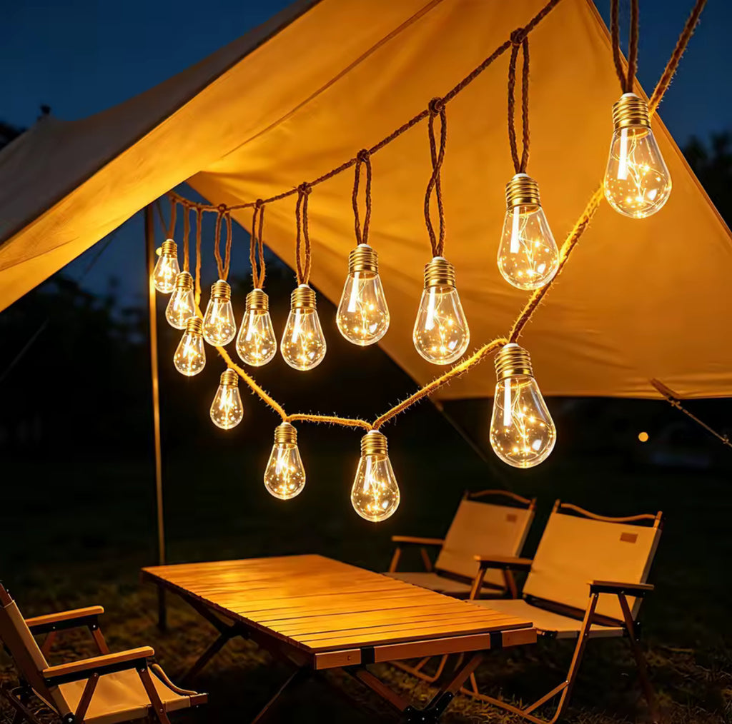 Solar Seil-Lichterkette mit Edison-Birnen | 8 Modi mit Fernbedienung, IP44 | Vintage Bistro-Licht für Pergola, Balkon & Garten