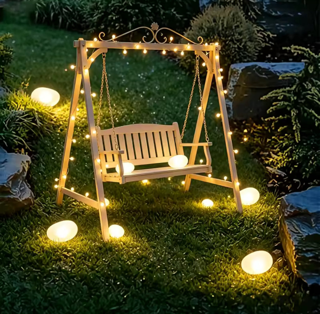Solar Leuchtsteine für den Garten |  IP65 geschützt mit Dämmerungssensor |  Wegelicht für Gartenweg, Beet, Rasen & Terrasse