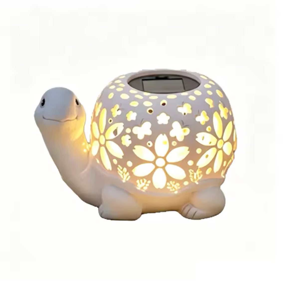 Solar Schildkröten-Laterne für den Garten | Deko-Figur mit Lichtprojektion & Dämmerungssensor | Wetterfest für Terrasse, Beet, Rasen & Balkon