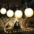 LED Lichterkette mit Milchglas-Birnen | G40 Bistro-Girlande, warmweiss 2700K, IP44, koppelbar | Für Garten, Pergola, Balkon & Terrasse
