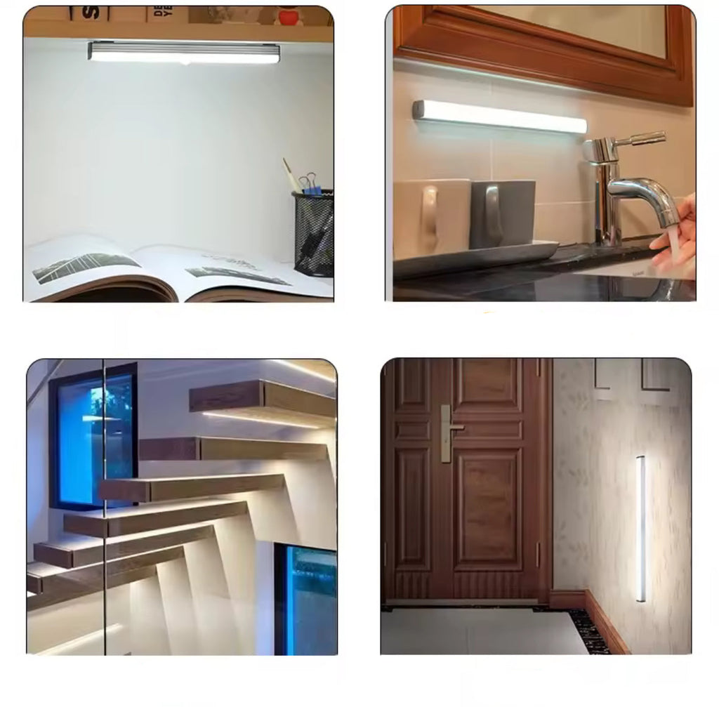 LED Schrankleuchte mit Bewegungsmelder | Kabellos mit USB-C Akku & Magnet-Montage ohne Bohren | Dimmbar für Schrank, Küche, Treppe & Flur