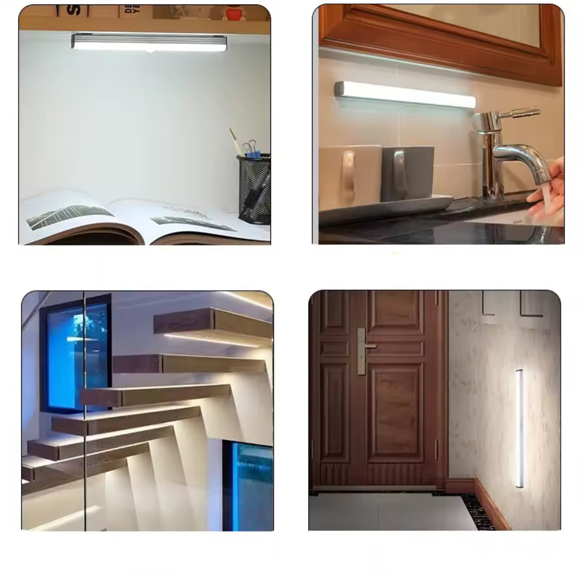 LED Schrankleuchte mit Bewegungsmelder | Kabellos mit USB-C Akku & Magnet-Montage ohne Bohren | Dimmbar für Schrank, Küche, Treppe & Flur