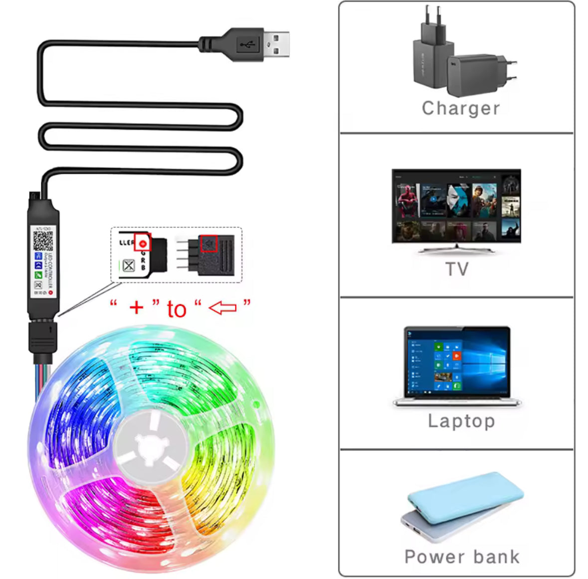 RGB LED-Streifen mit App-Steuerung & Fernbedienung | USB, flexibel & kürzbar | Indirekte Beleuchtung für TV, Bett, Regal & Gaming-Zimmer