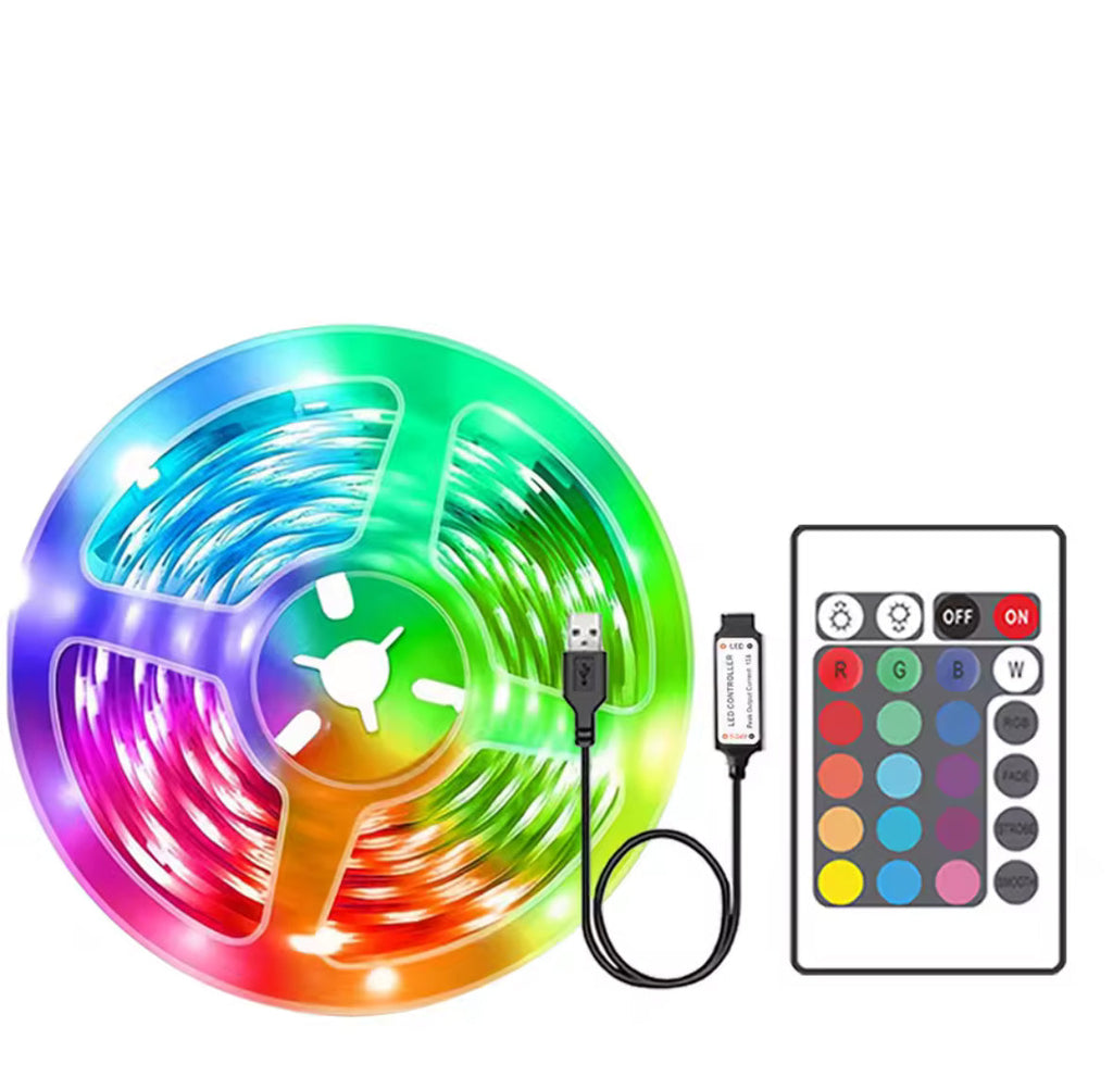 RGB LED-Streifen mit App-Steuerung & Fernbedienung | USB, flexibel & kürzbar | Indirekte Beleuchtung für TV, Bett, Regal & Gaming-Zimmer