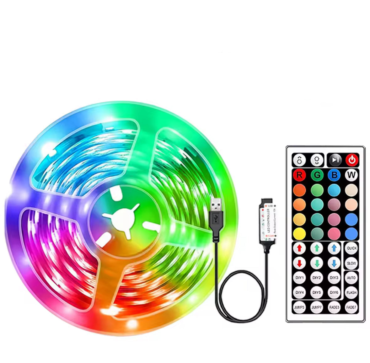 RGB LED-Streifen mit App-Steuerung & Fernbedienung | USB, flexibel & kürzbar | Indirekte Beleuchtung für TV, Bett, Regal & Gaming-Zimmer