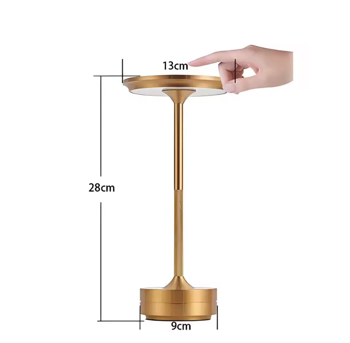 Luxuriöse LED Tischlampe mit Akku | Kabellos in Gold & Schwarz, Touch-Dimmer & USB-C | Elegantes Stimmungslicht für Nachttisch, Bar & Esszimmer