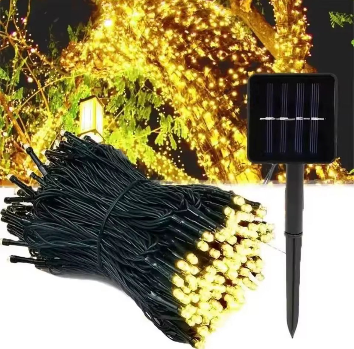 Solar Lichterkette für den Garten | 7–32 m mit Dämmerungssensor, warmweiss oder bunt | Für Strauch, Zaun, Balkon & Weihnachtsdeko aussen