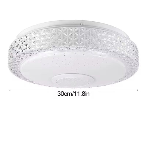 LED Deckenleuchte mit Lautsprechern | RGB + Warmweiss, dimmbar per App & Fernbedienung, Ø 30 cm | Stimmungslicht für Schlafzimmer, Kinderzimmer & Wohnzimmer