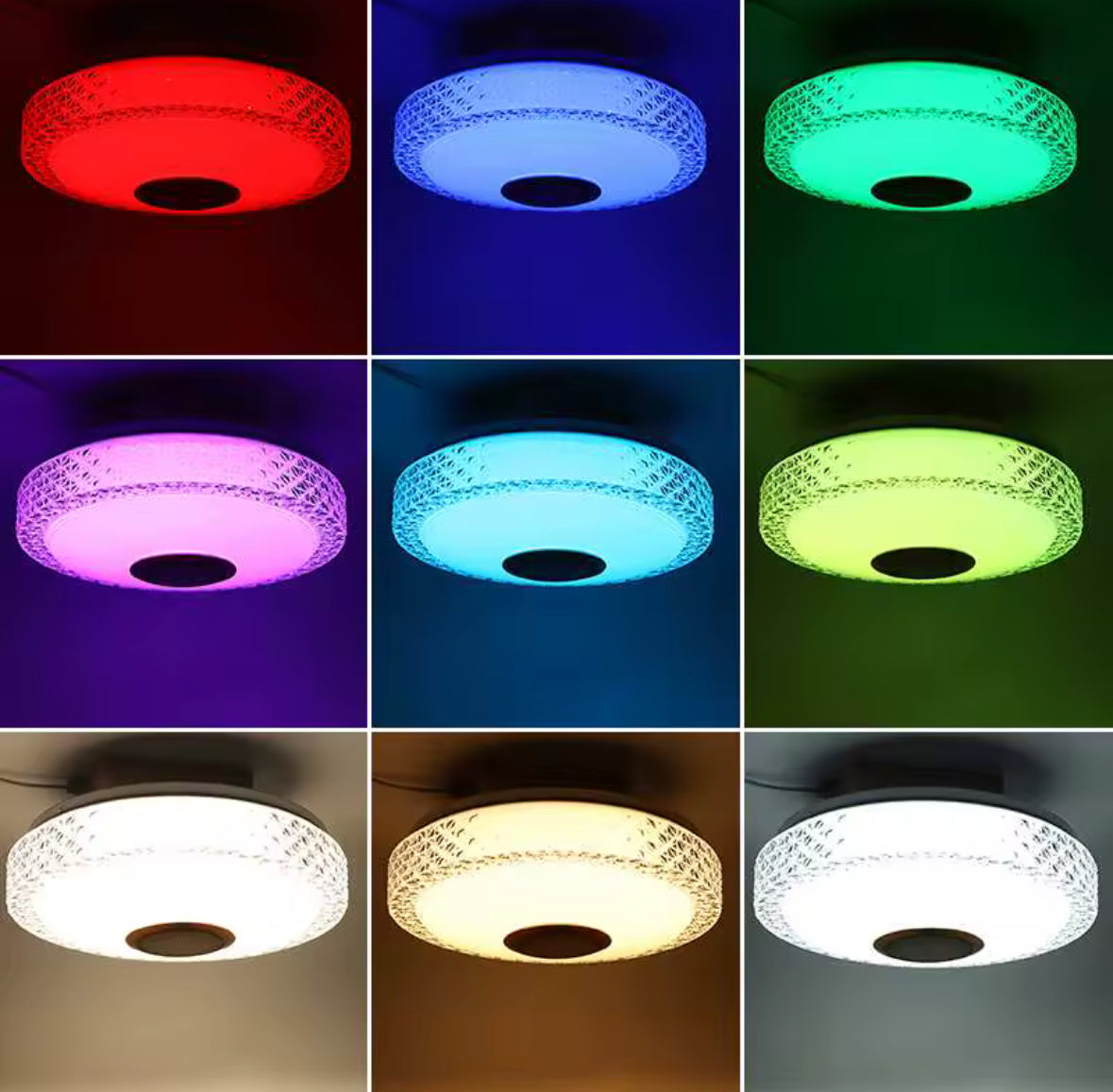 LED Deckenleuchte mit Lautsprechern | RGB + Warmweiss, dimmbar per App & Fernbedienung, Ø 30 cm | Stimmungslicht für Schlafzimmer, Kinderzimmer & Wohnzimmer