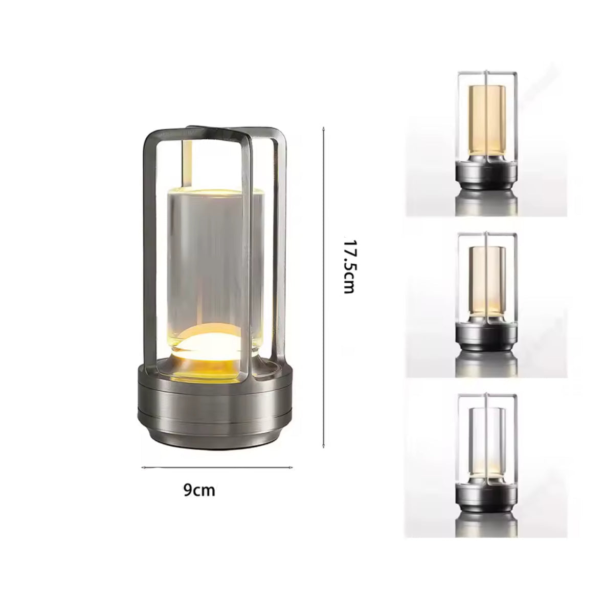 Luxuriöse LED Tischlampe mit Akku | Kabellos in Gold & Schwarz, Touch-Dimmer & USB-C | Elegantes Stimmungslicht für Nachttisch, Bar & Esszimmer