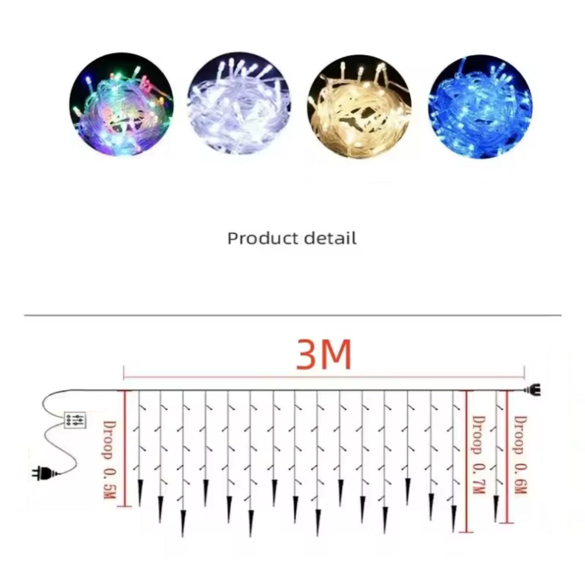 Eiszapfen-LED-Lichtervorhang | 200+ LEDs, 8 Modi, koppelbar, IP44 | Weihnachtsbeleuchtung aussen für Dachrinne, Vordach, Fenster & Balkon