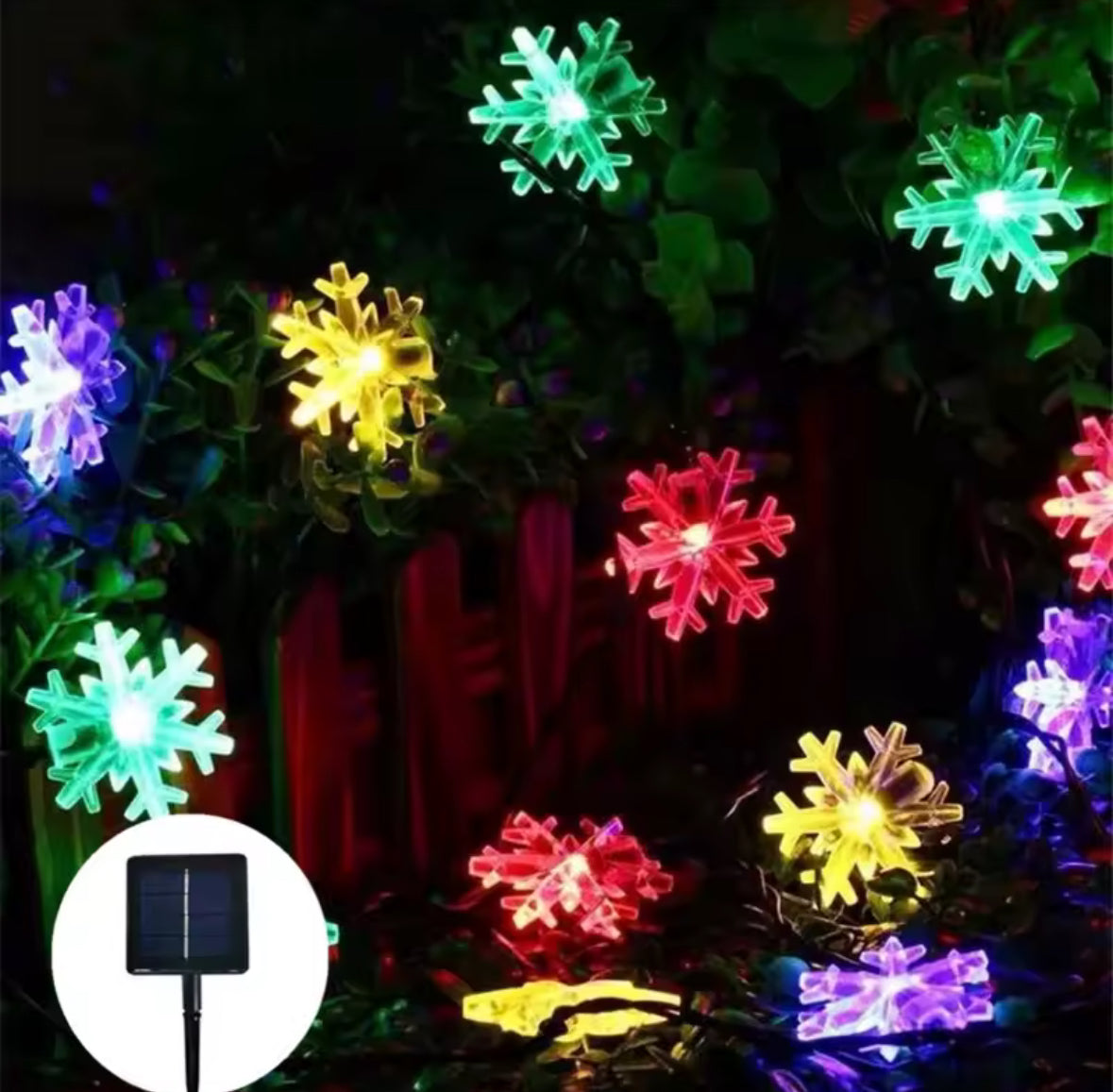 Solar Schneeflocken-Lichterkette | 7–12 m mit 50–100 LED-Flocken, 8 Modi, IP65 | Winterdeko aussen für Baum, Balkon, Fenster & Geländer