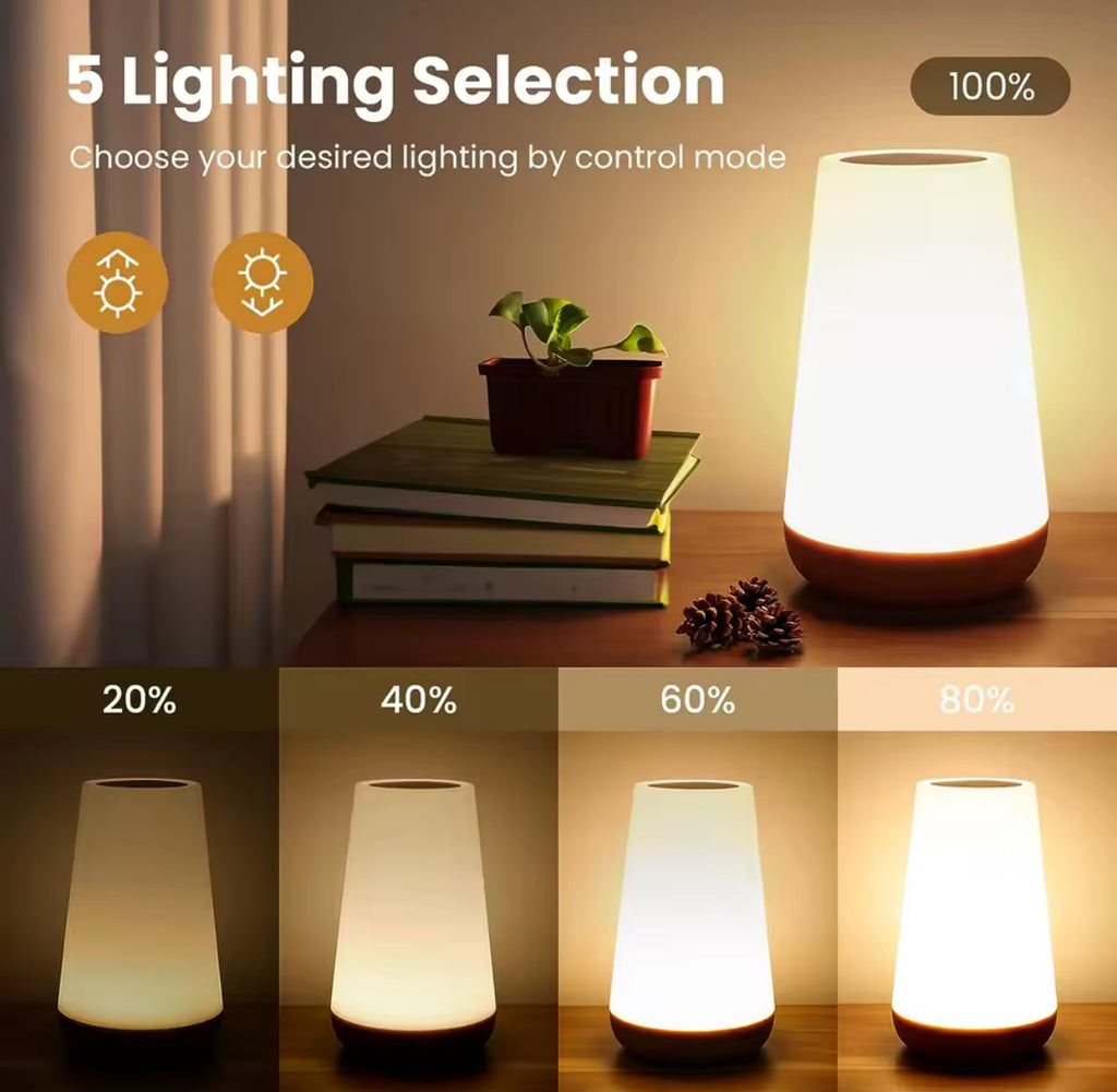 Mehrfarbiges LED Licht mit Fernbedienung & Sleep-Timer | 13 Farben, 5 Stufen dimmbar, Touch, USB-Akku | Einschlaflicht für Kinderzimmer, Nachttisch & Regal