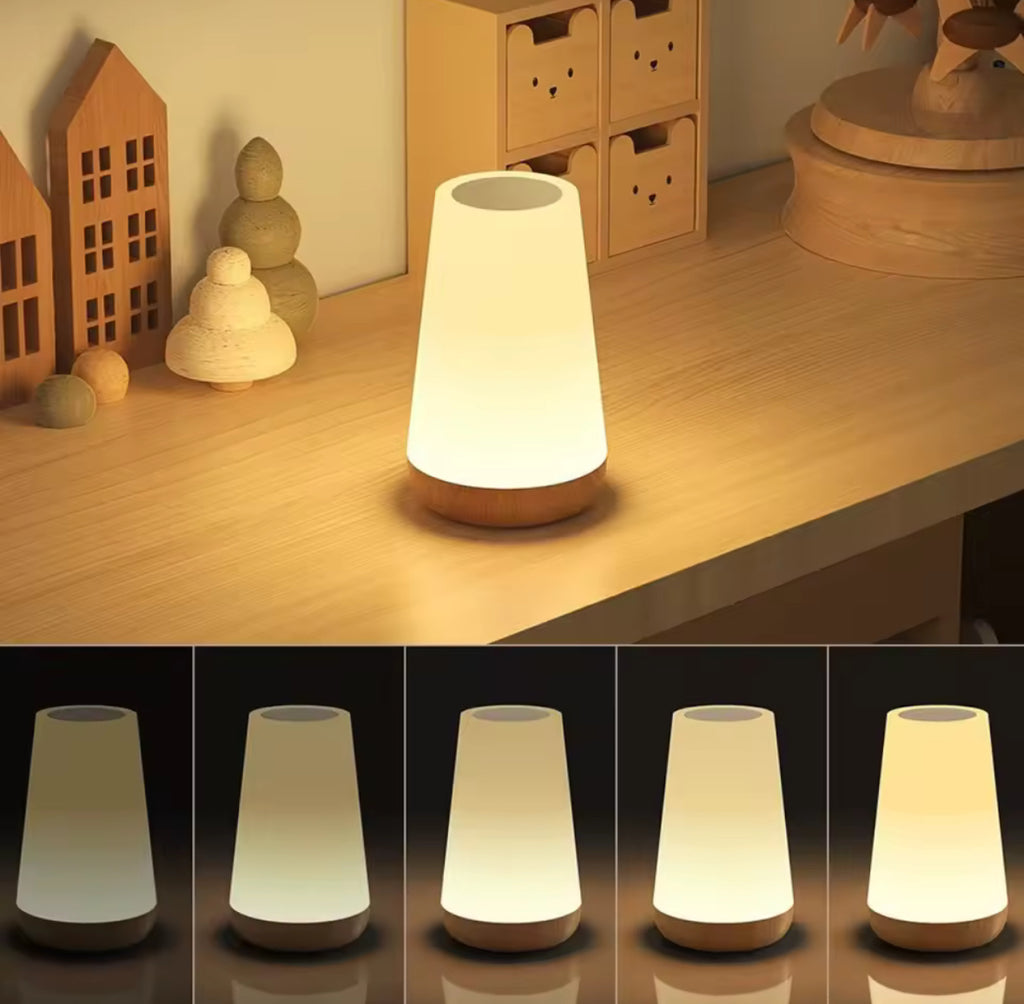 Mehrfarbiges LED Licht mit Fernbedienung & Sleep-Timer | 13 Farben, 5 Stufen dimmbar, Touch, USB-Akku | Einschlaflicht für Kinderzimmer, Nachttisch & Regal