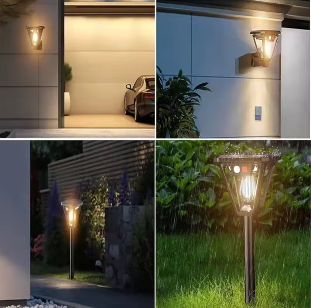 Solar Wegeleuchte 2-in-1 mit Bewegungsmelder | Erdspiess oder Wandmontage, 3 Modi, IP65 | Modernes Sensor-Solarlicht für Weg, Einfahrt & Hauswand