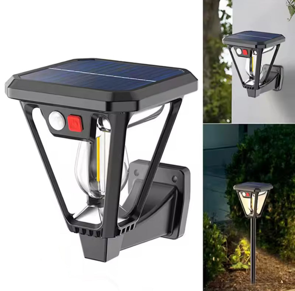 Solar Wegeleuchte 2-in-1 mit Bewegungsmelder | Erdspiess oder Wandmontage, 3 Modi, IP65 | Modernes Sensor-Solarlicht für Weg, Einfahrt & Hauswand