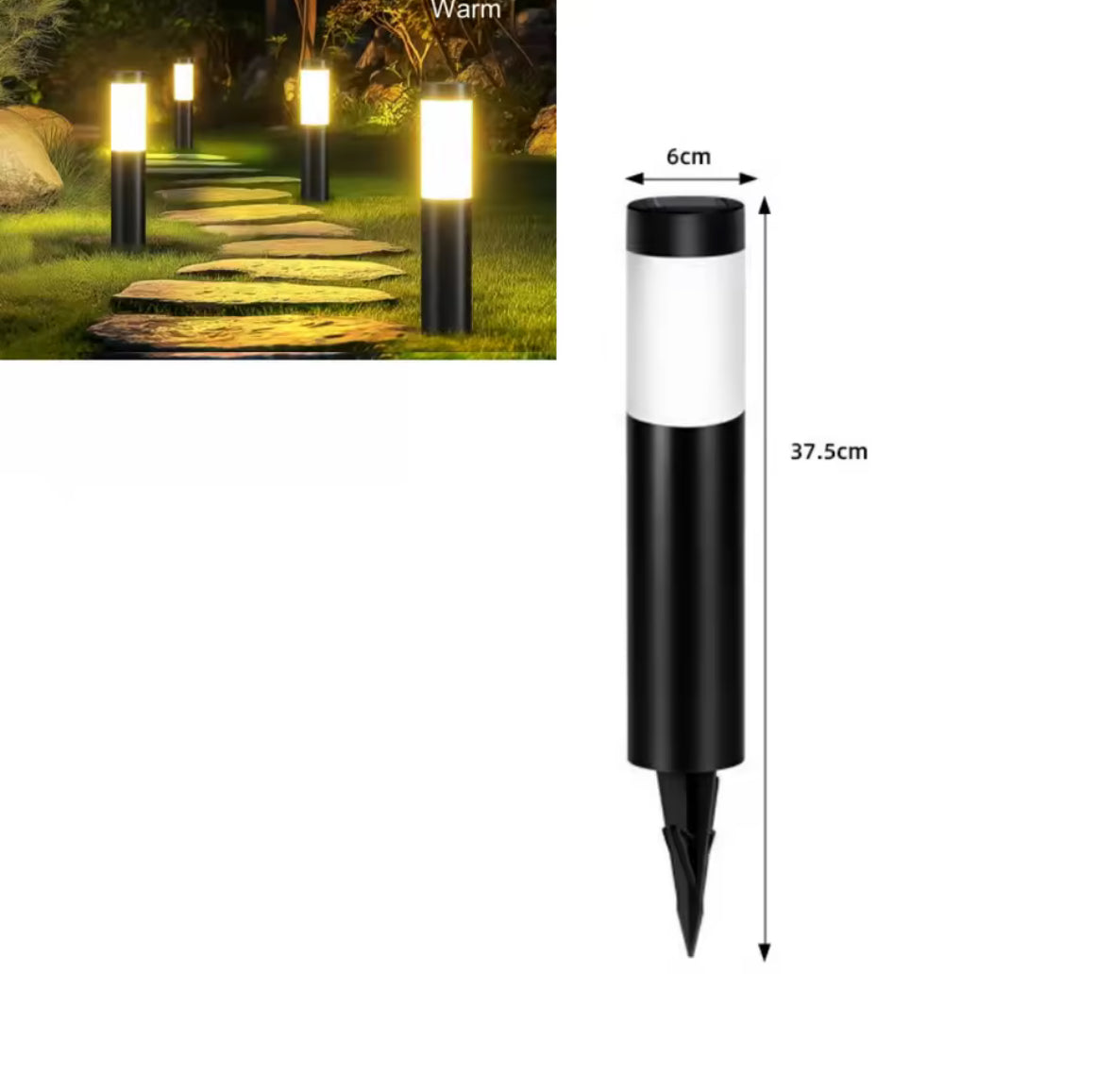 Solar Poller aus Edelstahl | Moderne Zylinderform, 2 Grössen, warmweiss oder kaltweiss, IP65 | Solar-Wegbeleuchtung für Gartenweg, Einfahrt & Rasenkante