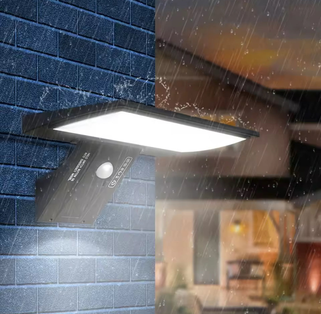 Solar Sicherheitsleuchte mit Bewegungsmelder | 90 LED Flutlicht, 4 Modi, 2600 mAh, IP65 | Kabelloses Aussenlicht für Garage, Hauseingang & Hof