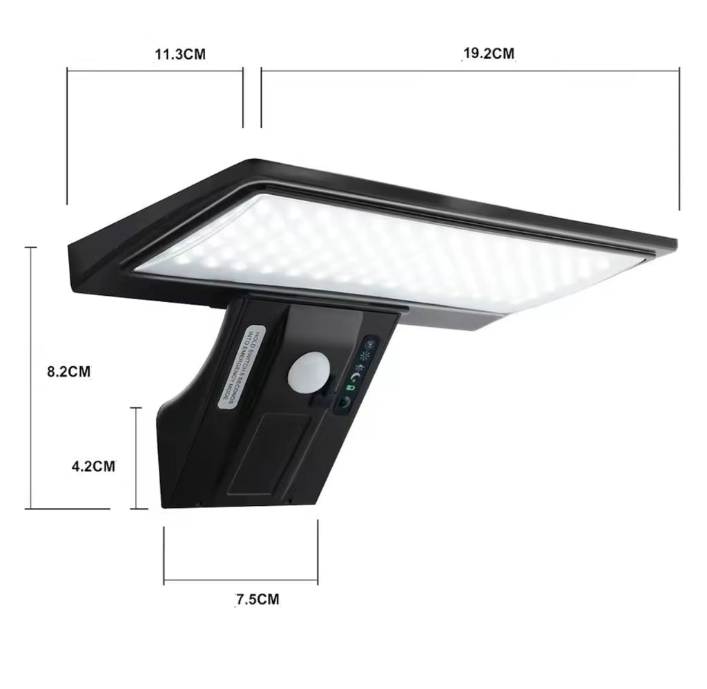 Solar Sicherheitsleuchte mit Bewegungsmelder | 90 LED Flutlicht, 4 Modi, 2600 mAh, IP65 | Kabelloses Aussenlicht für Garage, Hauseingang & Hof