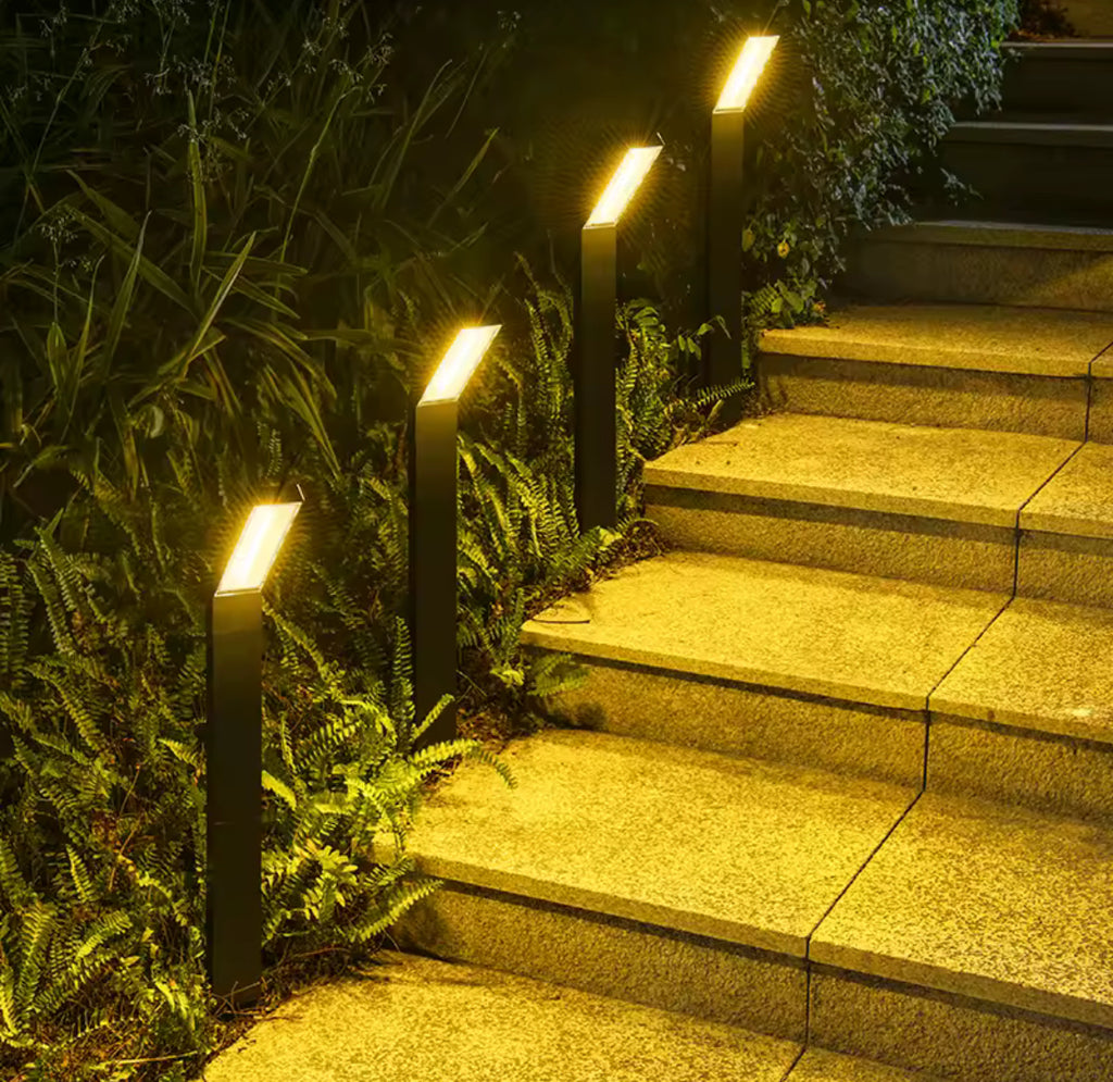 Moderne LED Solar Wegleuchten Wetterfest  | Klares Design, helle SMD-LEDs, Lichtfarbe wählbar, IP65 | Design-Wegbeleuchtung für Gartenweg, Einfahrt & Vorgarten
