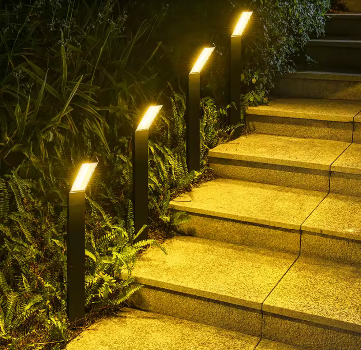 Moderne LED Solar Wegleuchten Wetterfest  | Klares Design, helle SMD-LEDs, Lichtfarbe wählbar, IP65 | Design-Wegbeleuchtung für Gartenweg, Einfahrt & Vorgarten