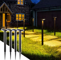 Solar Wegeleuchte T-Form höhenverstellbar | 2 Steckhöhen, warmweiss oder kaltweiss, IP65, rasenmäherfest | Schlanke Solar-Wegbeleuchtung für Gartenweg & Beet