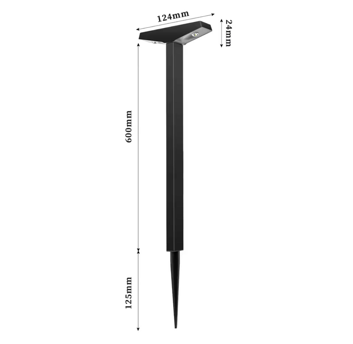 Solar Wegeleuchte T-Form höhenverstellbar | 2 Steckhöhen, warmweiss oder kaltweiss, IP65, rasenmäherfest | Schlanke Solar-Wegbeleuchtung für Gartenweg & Beet