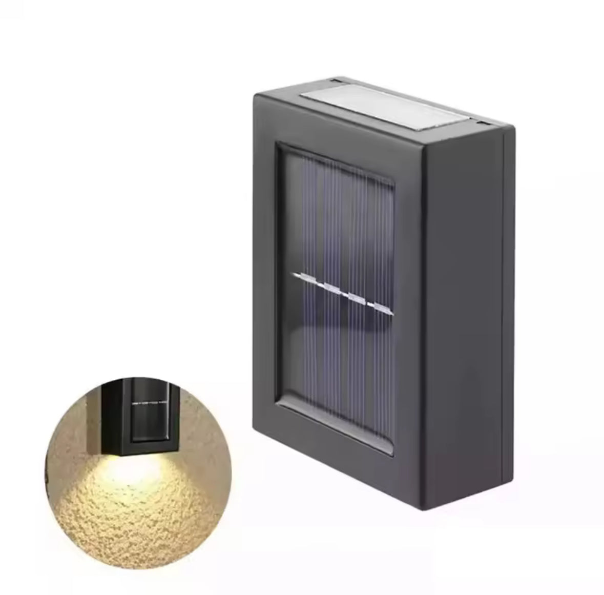 Solar Wandstrahler mit Up-&-Down-Licht | Zwei Lichtkegel, warmweiss, kaltweiss oder mehrfarbig, IP65 | Solar-Wandbeleuchtung für Zaun, Fassade, Haustür & Garage