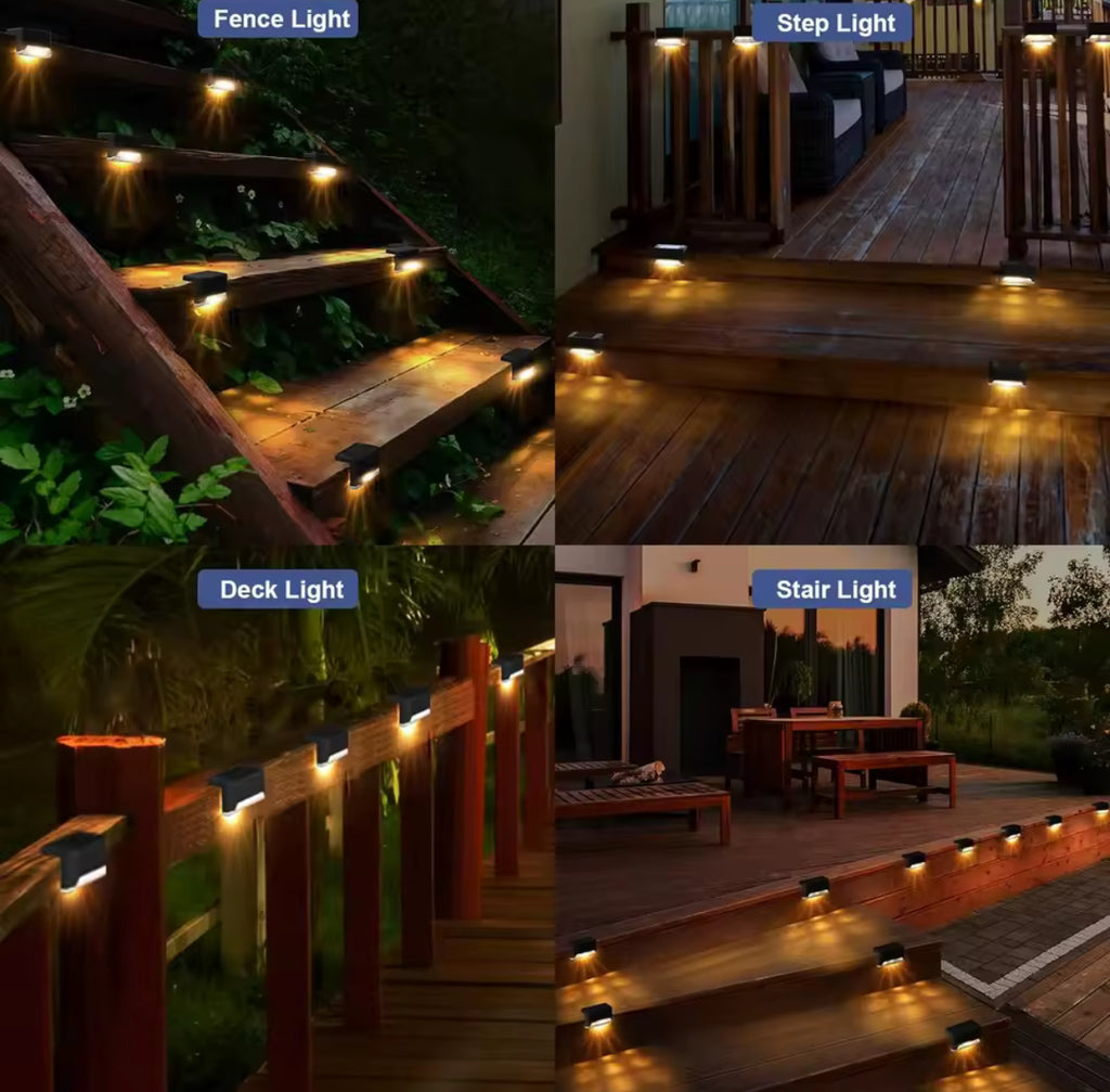 Solar Weglicht für Geländer & Stufen | Warmweiss oder kaltweiss, 8–12 h Leuchtdauer, IP65, Sets bis 32 Stück | Solarbeleuchtung für Treppe, Terrasse & Zaun