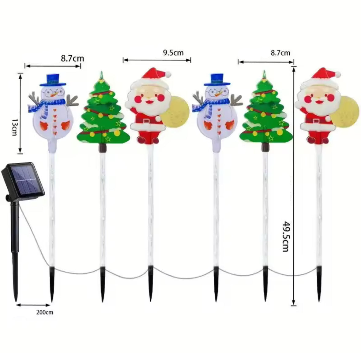 Solar Weihnachtsfiguren für den Garten | Weihnachtsmann, Schneemann & Tannenbaum, warmweiss mit Farblichtern, IP65 | Weihnachtsdeko für Garten, Vorgarten & Einfahrt